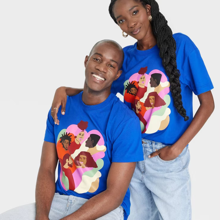 Black History Month Adult 5 Friends Short Sleeve T-Shirt - Dark Blue | Target