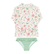 minnow x sister parish girls cloister botanical rashguard set | minnow