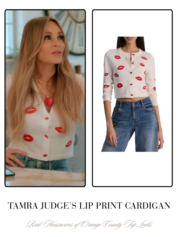 Tamra Judge's Lip Print Cardigan 

 