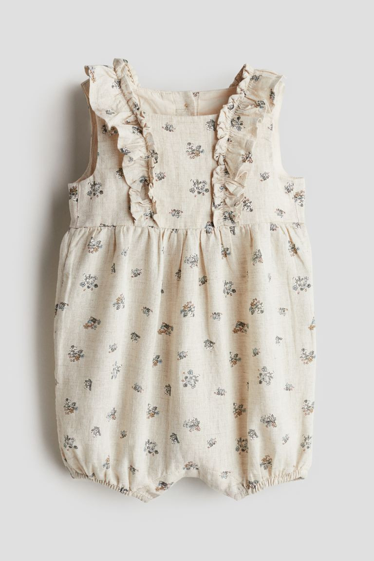 Frill-trimmed linen romper suit | H&M (UK, MY, IN, SG, PH, TW, HK)