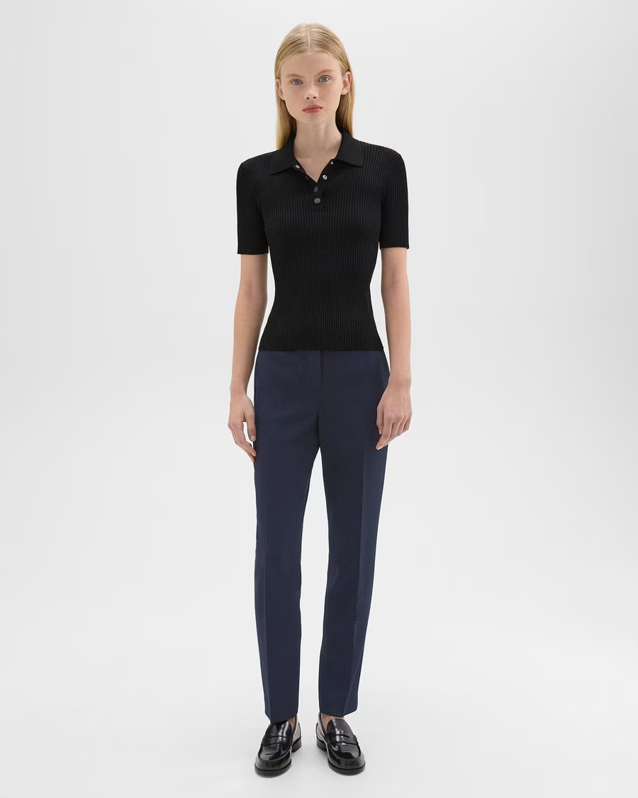 Treeca Full Length Pant in Admiral Crepe | Theory