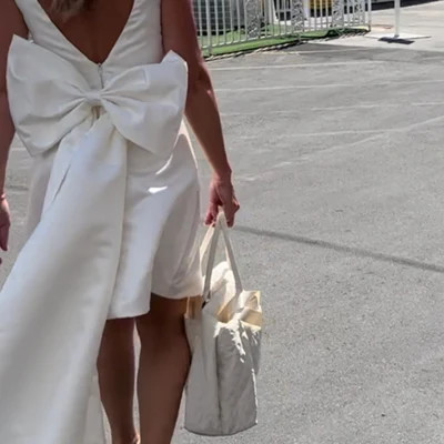 Short Satin Wedding Dress - Etsy | Etsy (US)