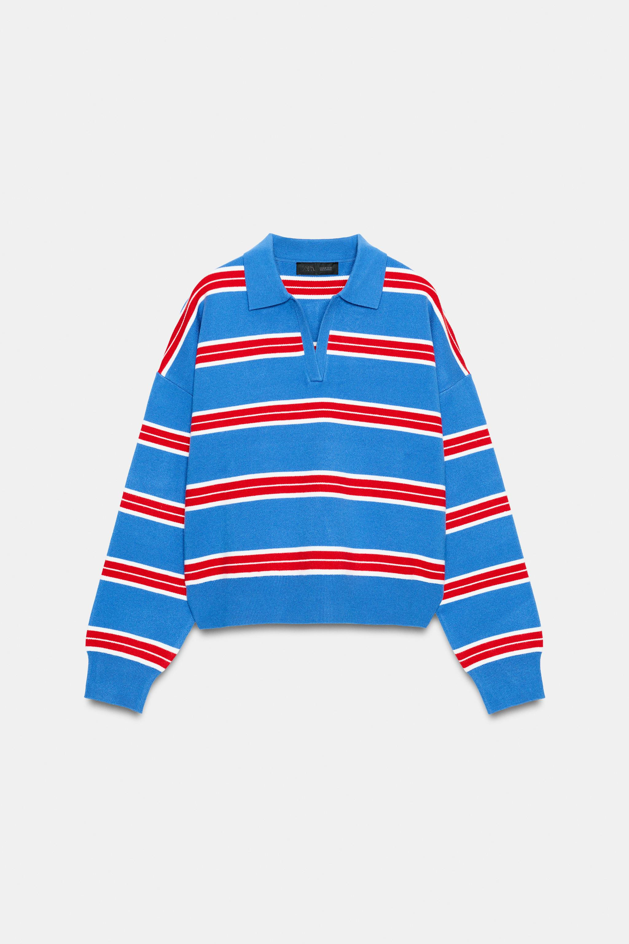STRIPED KNIT POLO SHIRT | Zara UK