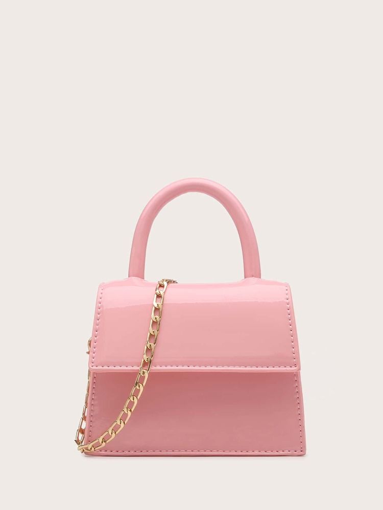 Mini Patent Flap Chain Satchel Bag | SHEIN