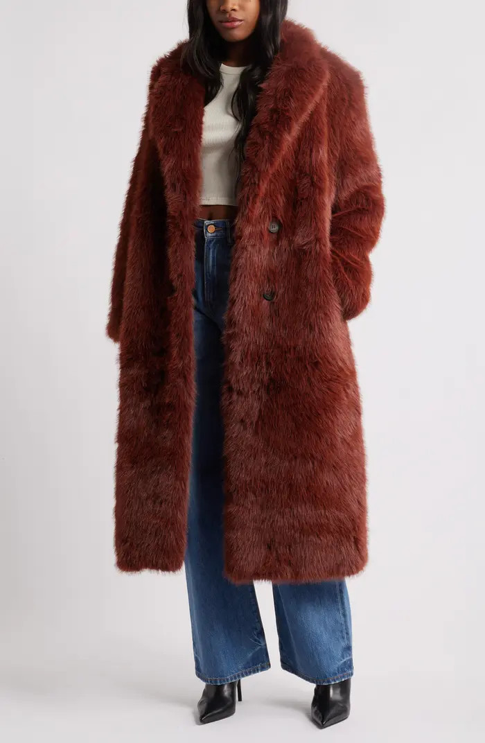 Faux Fur Longline Coat | Nordstrom