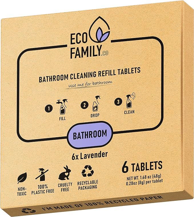 Eco Family, Bathroom Cleaning Tablets Refill (6x 8g) | Eco-Friendly, Plastic-Free, Non-Toxic, Cru... | Amazon (UK)