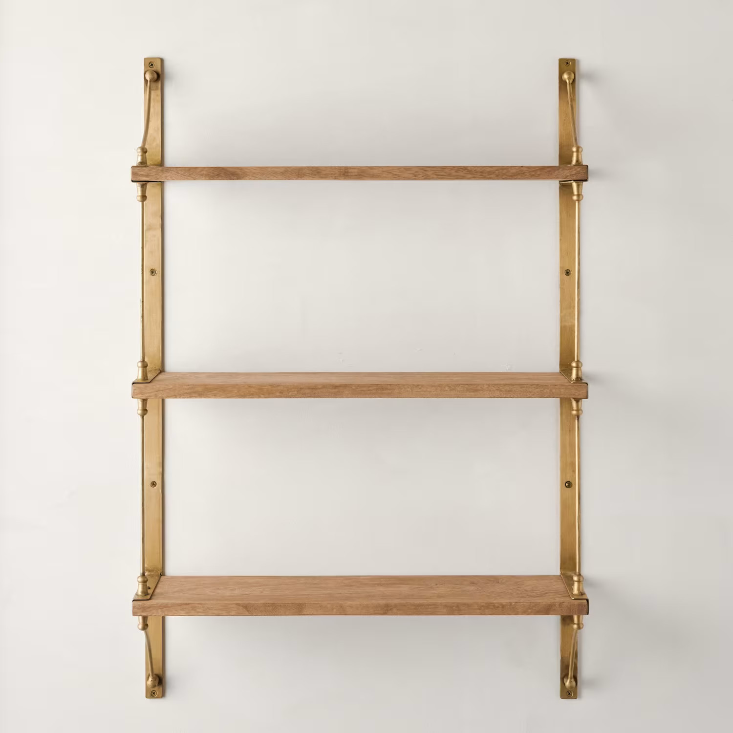 Triple Parker Brass and Wood Shelf | Magnolia
