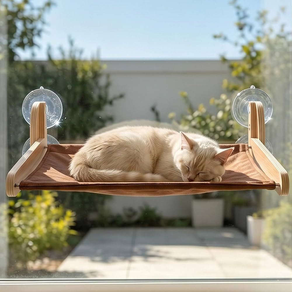 JKXJKX Foldable Cat Window Perch - 44Lbs Heavy Duty Hammock with Strong Suction Cups & Wooden Fra... | Amazon (US)