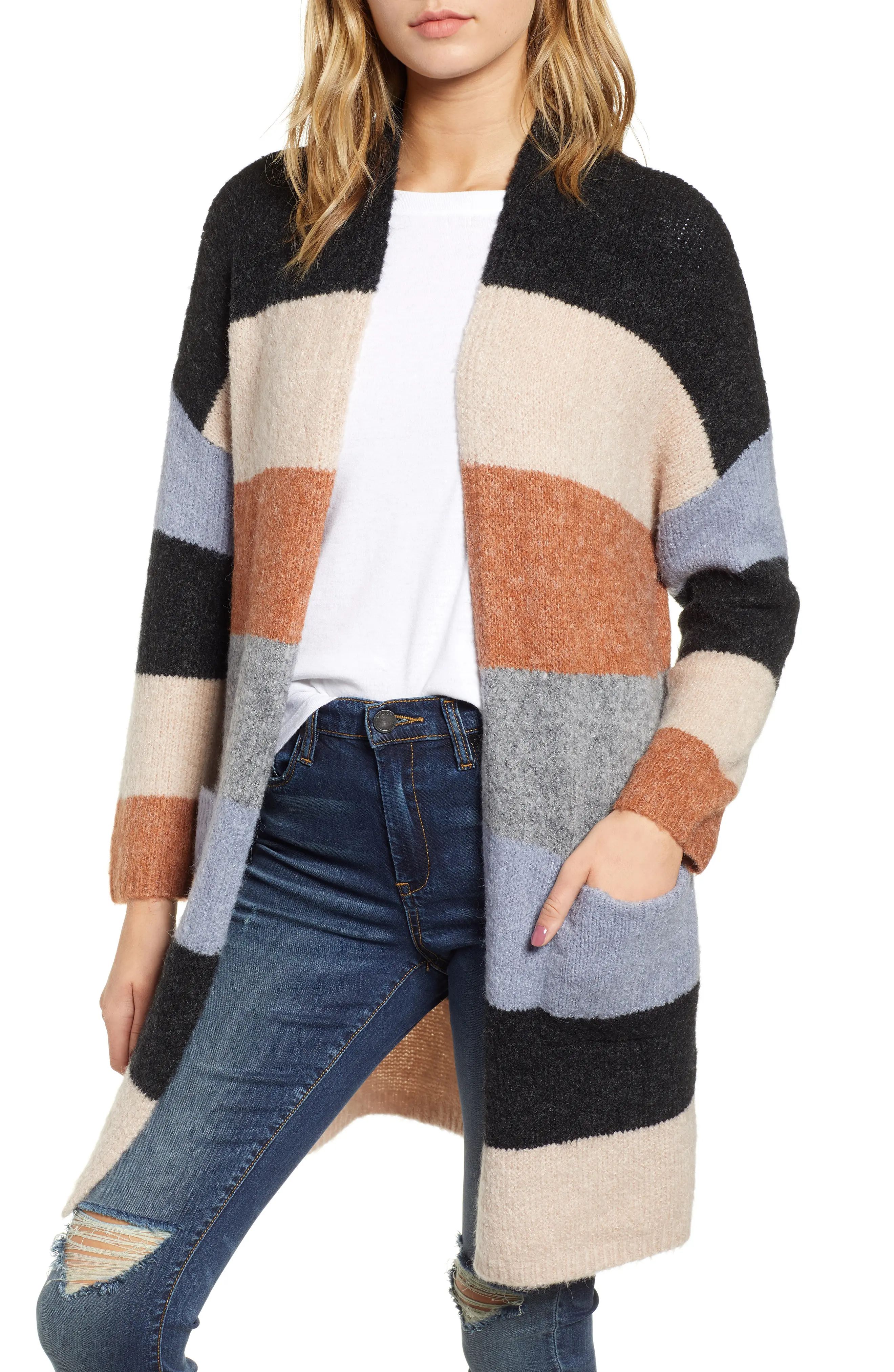 Dreamers by Debut Stripe Long Cardigan | Nordstrom