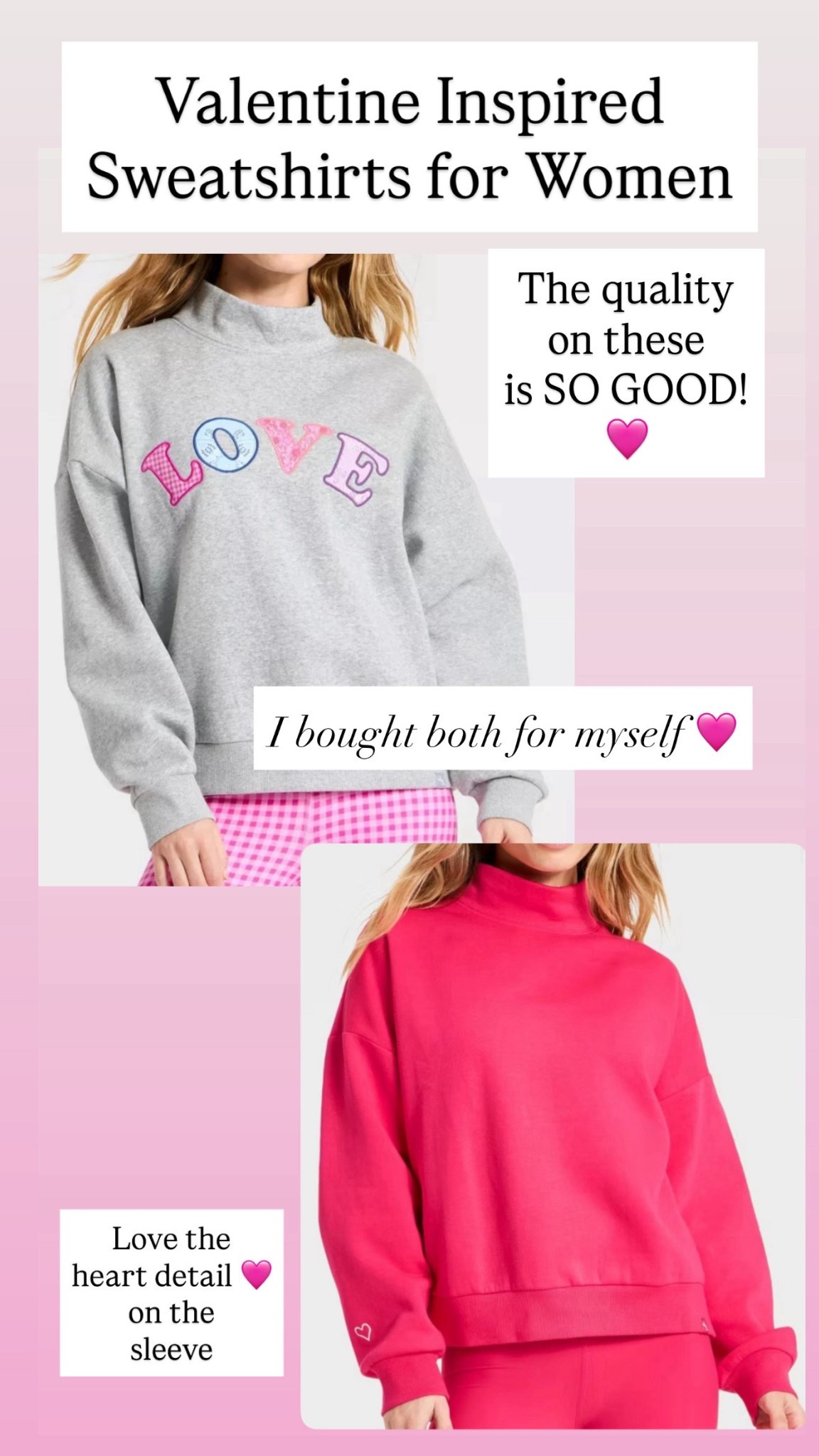 Valentine sweatshirts for women. These are so thick and comfortable. Criticize.

#LTKootd