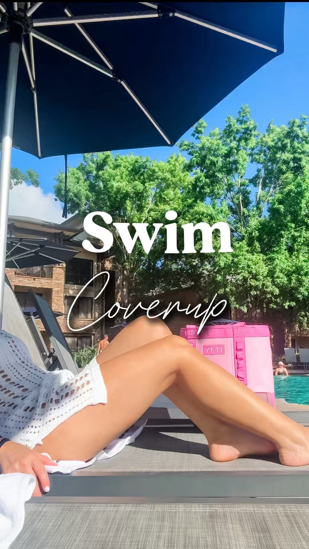 Swim coverup for pool days. This coverup is light weight and is really comfy. 
It’s runs a little big. So if you’re between sizes go down 1 size. 
Pink Yeti Camino 35 is the pool bag I swear by. Love this for pool days and outdoor sports the kids play. 
White bikini.

#LTKOver40 #LTKPetite #LTKSwim