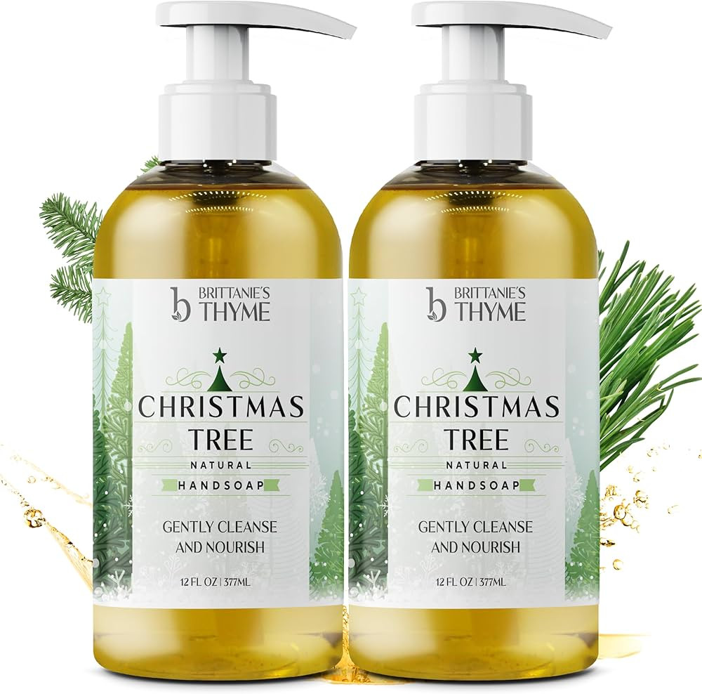 Brittanie's Thyme Christmas Tree All-Natural Olive Oil Liquid Hand Soap | Gluten Free, Vegan, No ... | Amazon (US)