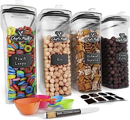 Cereal Container Storage Set - Airtight Food Storage Containers, Kitchen & Pantry Organization, 8... | Amazon (US)