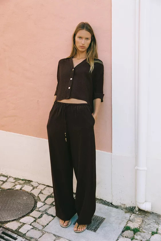 SHORT SLEEVE FLOWING SHIRT | Zara UK