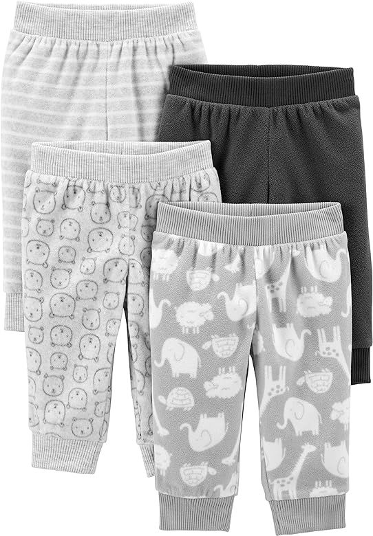 Simple Joys by Carter's Unisex Babies' Fleece Pants, Pack of 4 | Amazon (US)