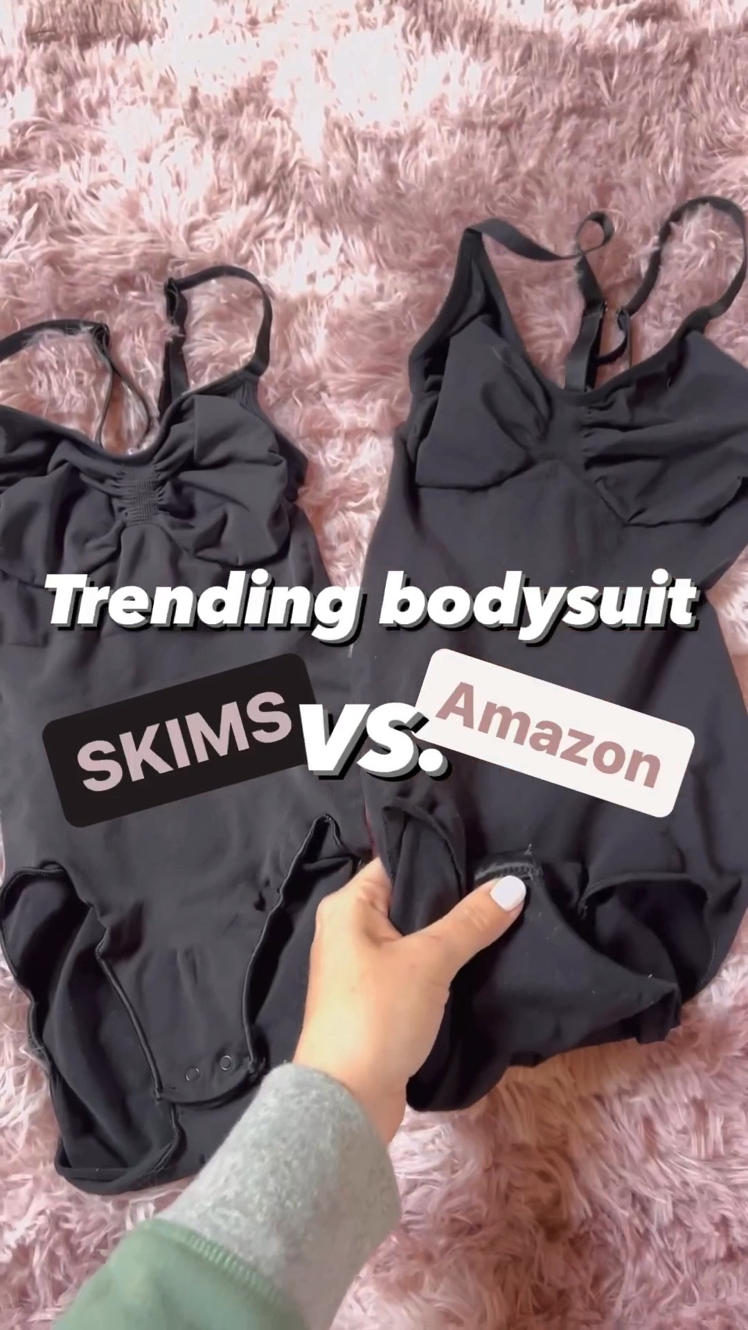Trending SKIMS bodysuit vs. half price Amazon version. You have to see the pink and neutrals! Thong version available too. Follow me for more adorable finds and comparisons  

#LTKunder100 #LTKcurves #LTKunder50