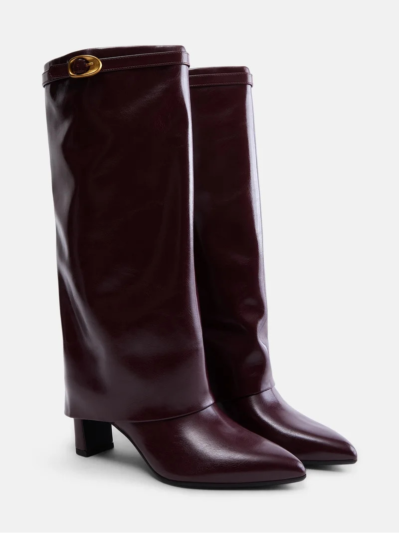 Madden NYC Women's Fold Over Faux Leather Buckle Boots | Walmart (US)