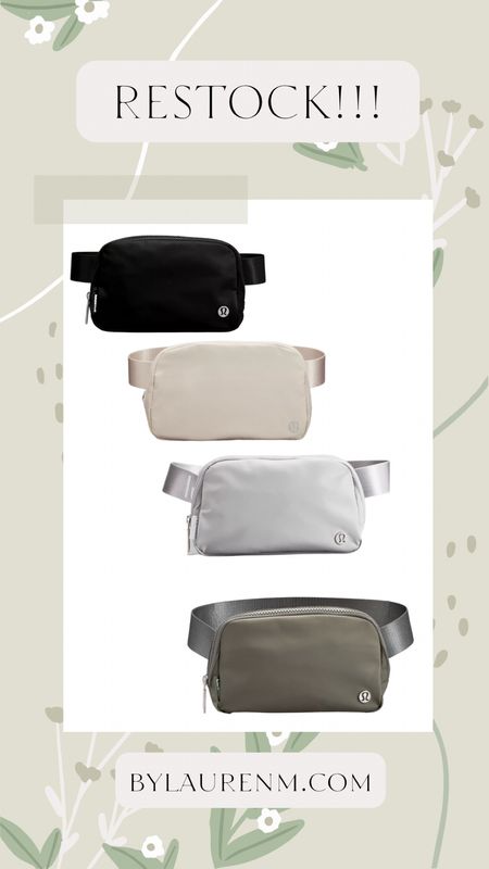 Lululemon belt bag restock in four colors. Every day belt bag. Everyday belt bag. 

#LTKunder50 #LTKFind #LTKfit