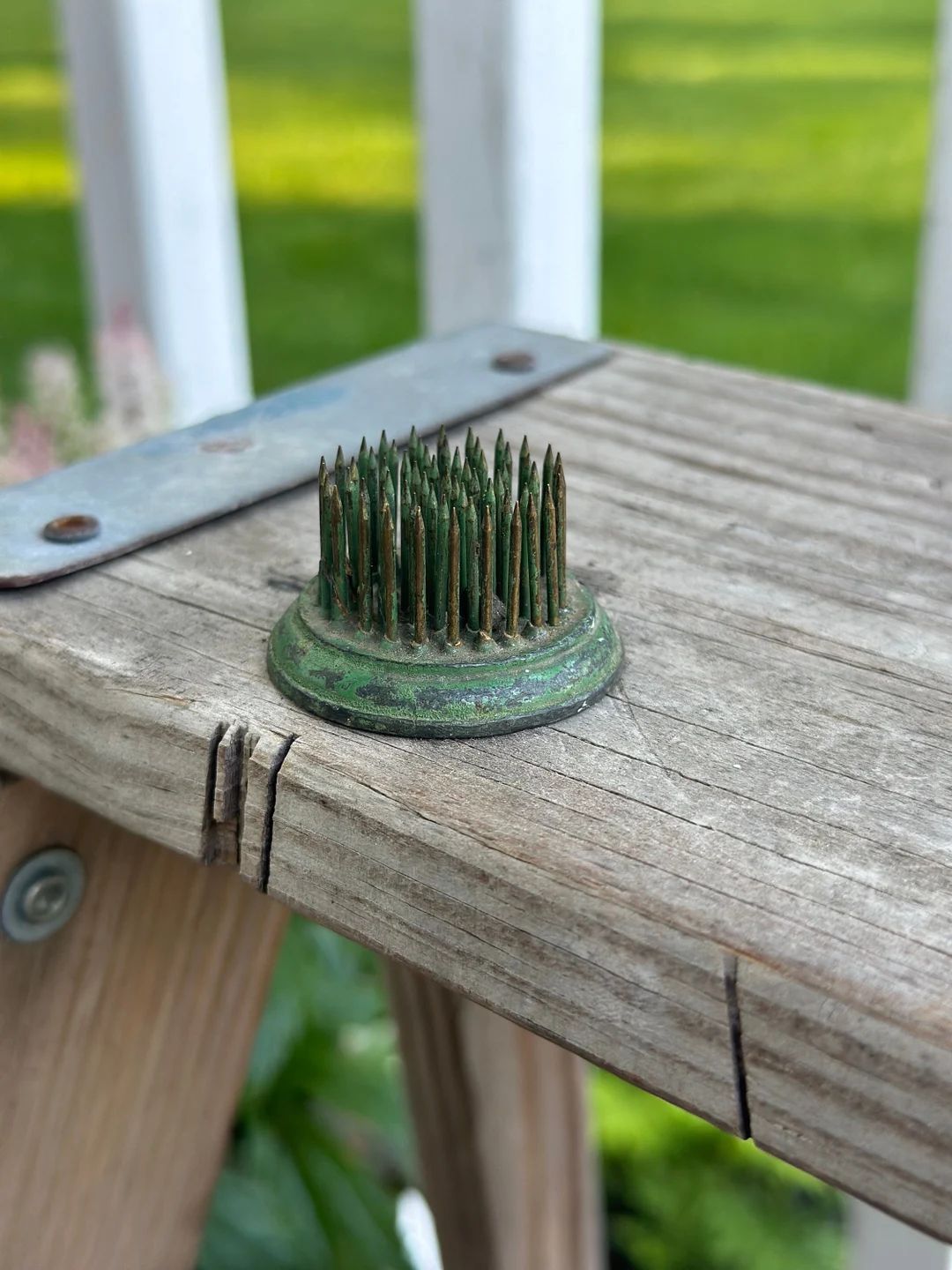 Tiny Green Flower Frog, Florist Tool, Antique Flower Arranger, Pin Type Floral Block, Vintage Far... | Etsy (US)