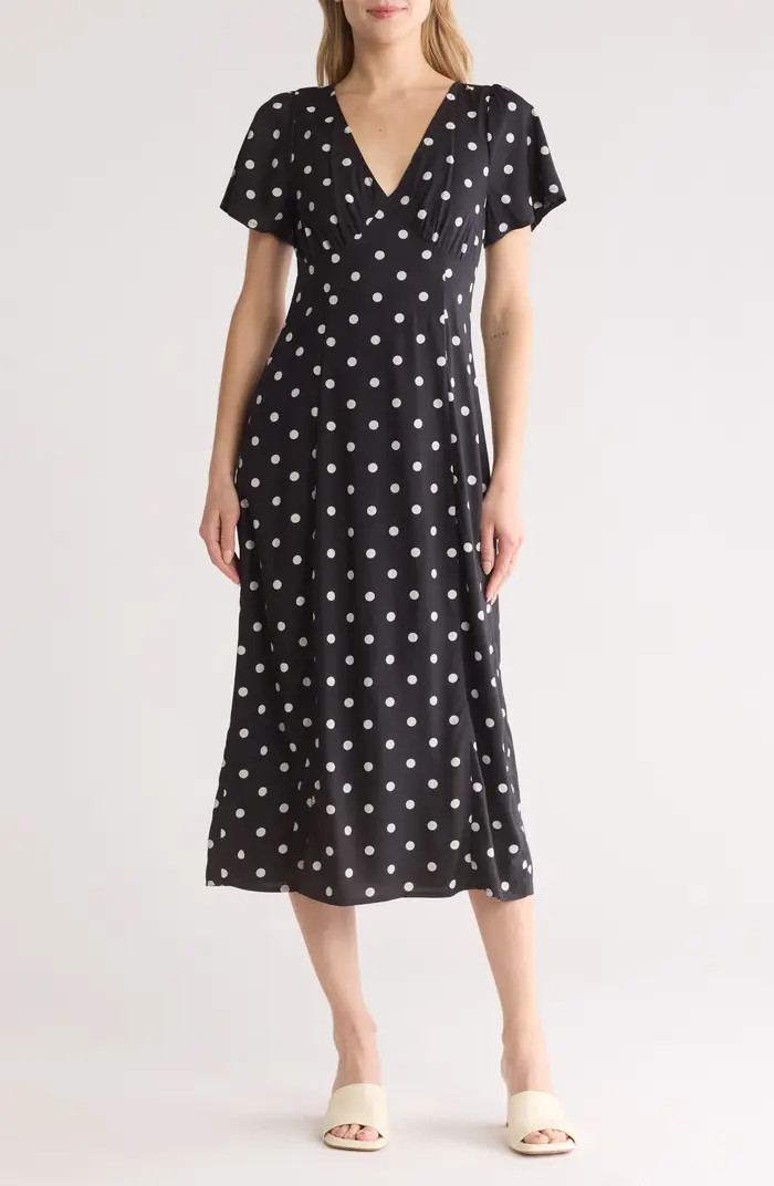 Polka Dot Flutter Sleeve Dress | Nordstrom Rack
