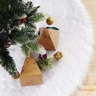 iMucci 60inch Chirstmas Tree Skirt Snowy White Plush Velvet - Holiday Party Decoration … | Amazon (US)