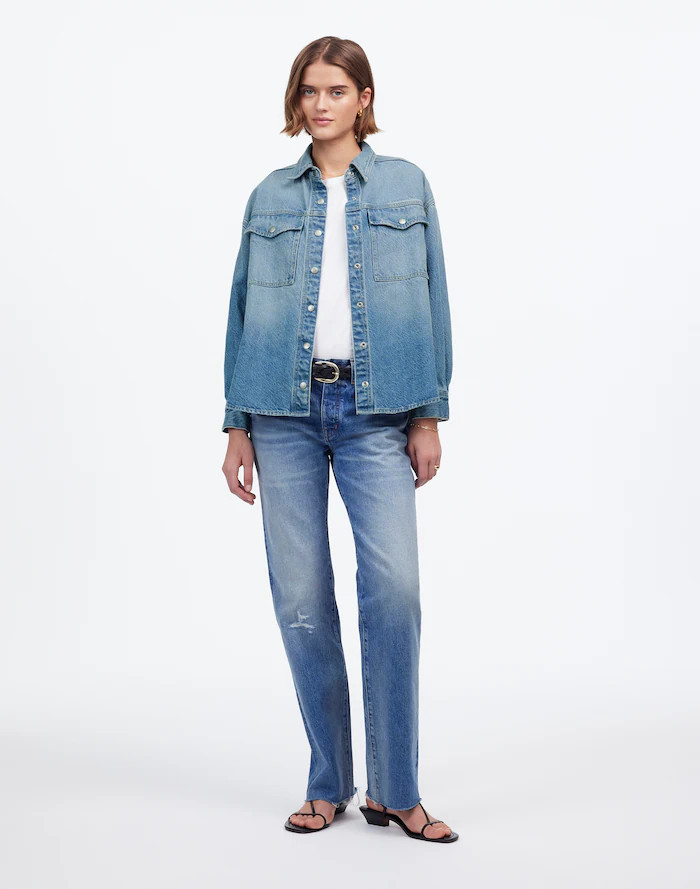 Denim Boxy Shirt-Jacket in Maspeth Wash | Madewell