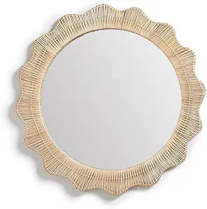 Two's Company Wicker Weave Hand-Crafted Wall Mirror | Amazon (US)