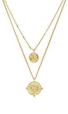 Luv AJ x REVOLVE The Double Coin Charm Necklace in Gold from Revolve.com | Revolve Clothing (Global)