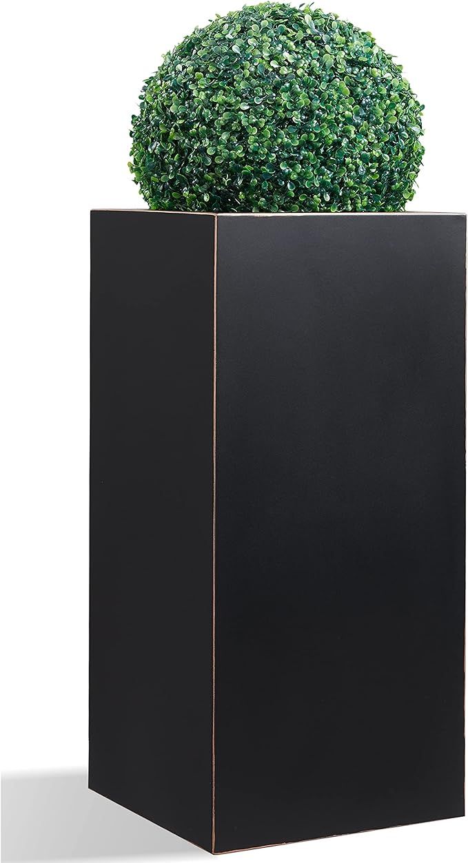 Metallic Heavy Tall Outdoor/Indoor Planter Box 14Lx14Wx30H Inches Rectangular Large Flowerpot, Ta... | Amazon (US)