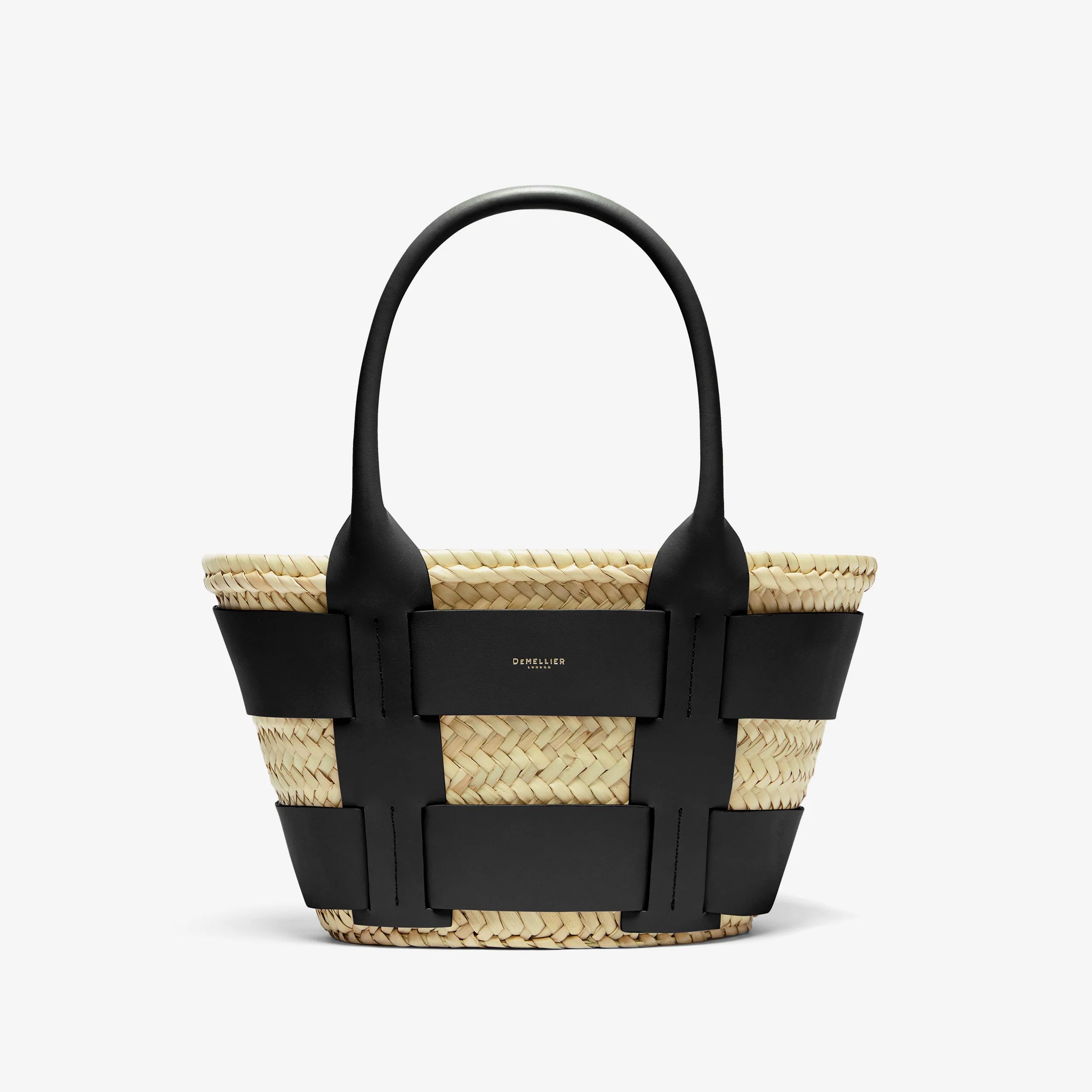 The Mini Santorini | Natural Basket Black Smooth | DeMellier | DeMellier