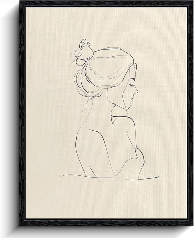 Woman Silhouette Wall Art, serene woman profile, minimalist wall decor, gallery-style framed canv... | Amazon (US)