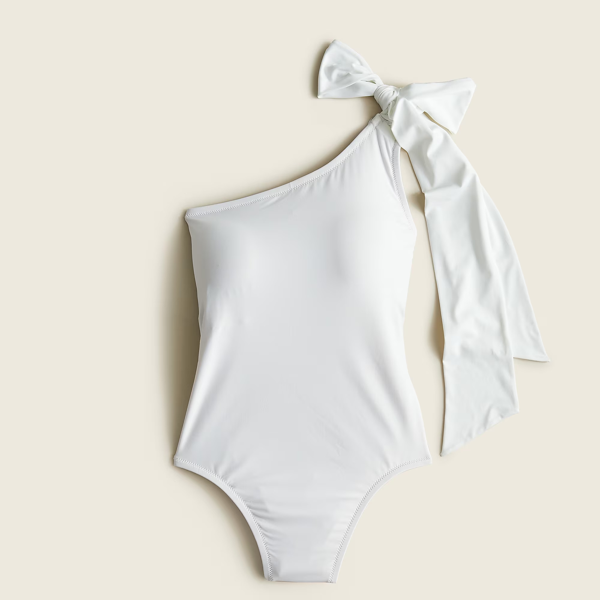 Bow-tie one-shoulder one-piece swimsuit | J. Crew US