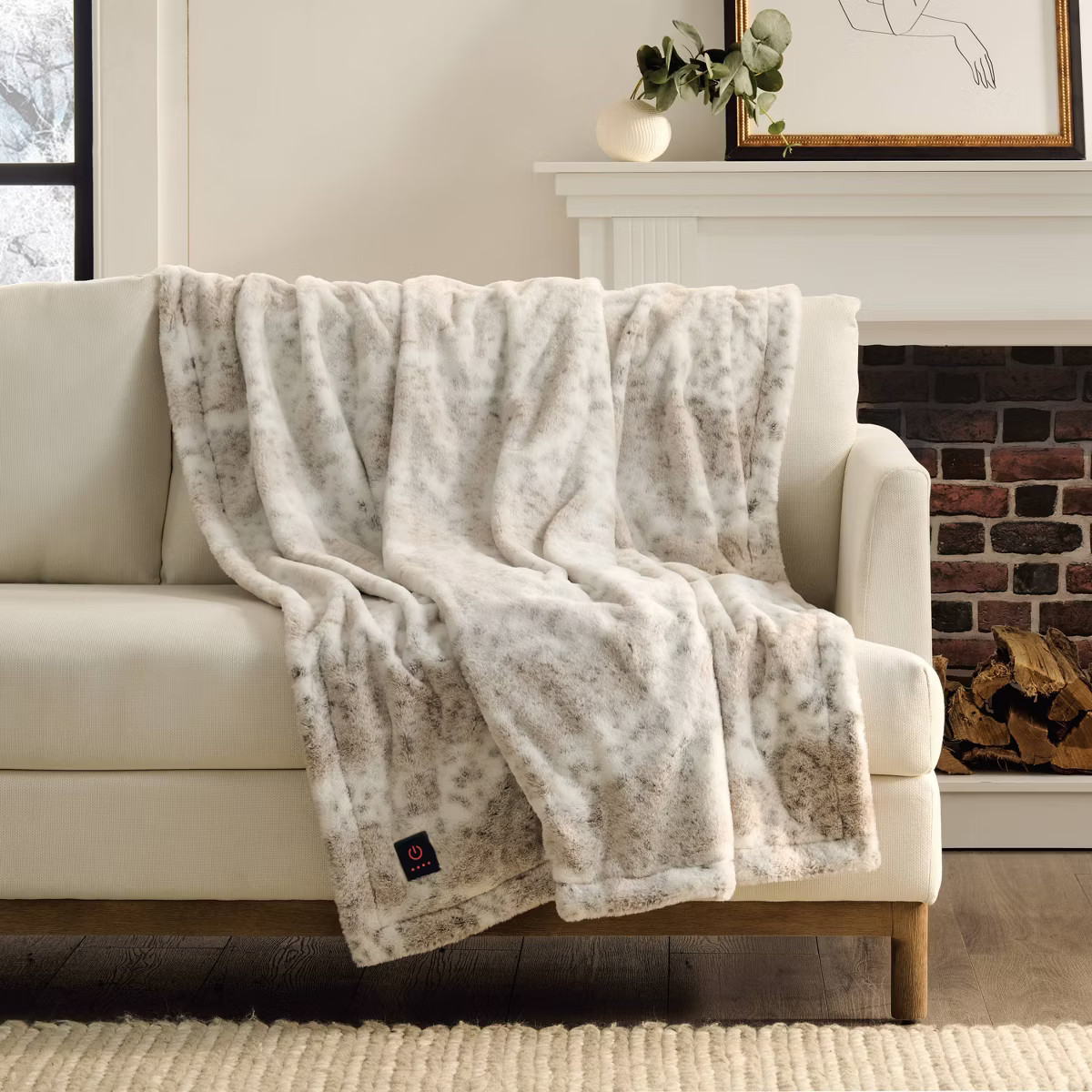 Brookstone Coziest Oversized Throw Snow Leopard | Target