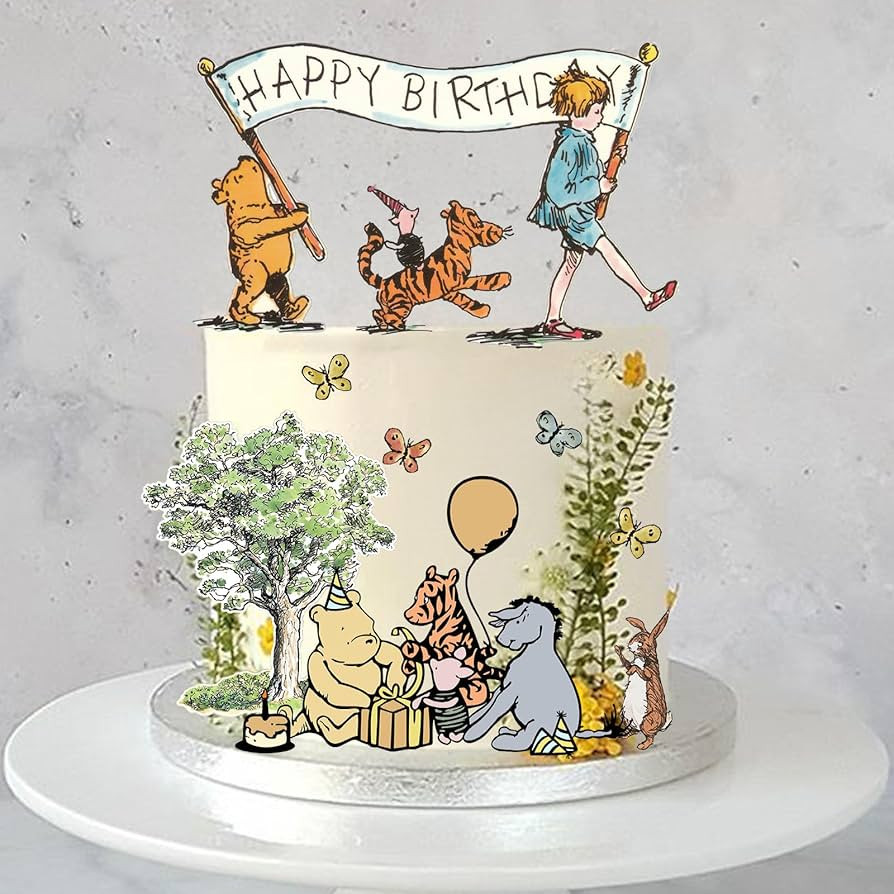 Winnie Happy Birthday Cake Toppers for Birthday Decorations Classic Winnie Cake Decorations for B... | Amazon (US)