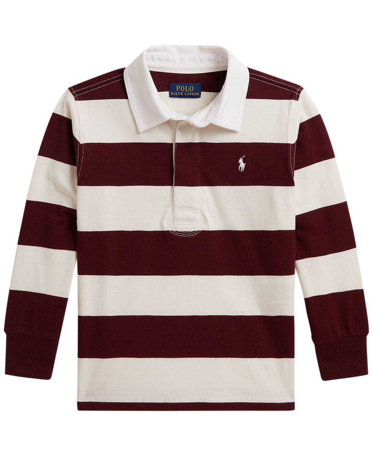 Polo Ralph Lauren Boys' 2T-7 Iconic Long-Sleeve Rugby Shirt - Rich Ruby/Nevis | Macy's