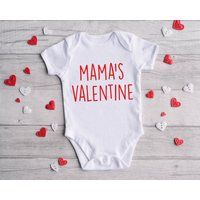 Valentine's Day Onesie®, Valentines Mama's Valentine Cute Baby Holiday Bodysuit | Etsy (US)