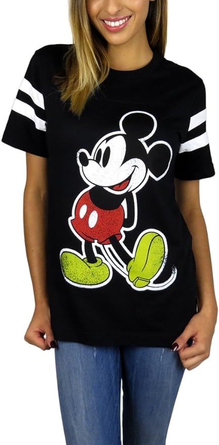 Disney Womens Mickey Mouse Varsity Football Tee | Amazon (US)