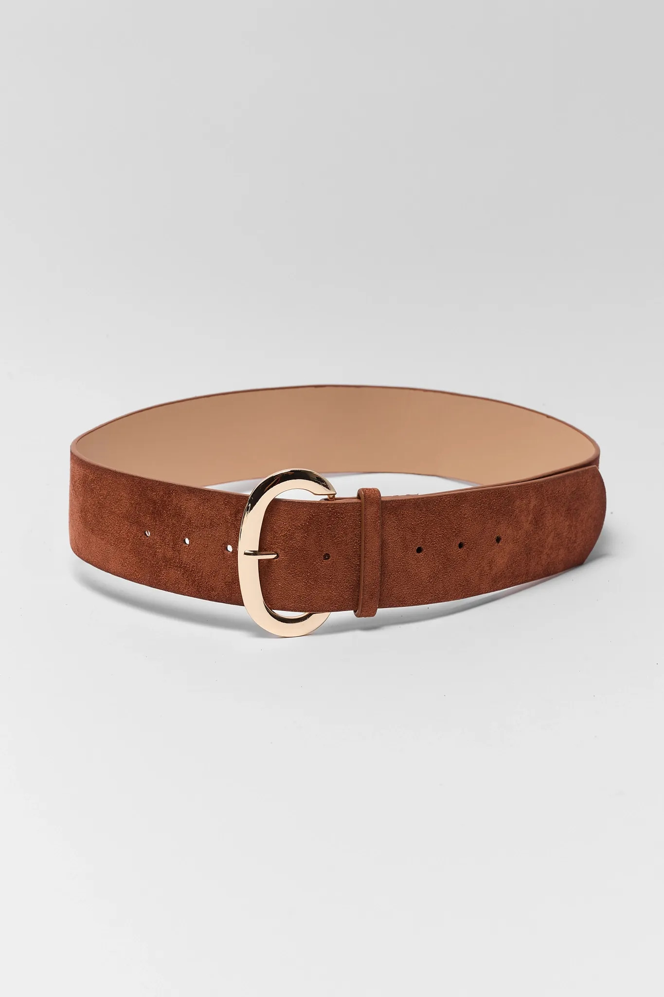 Brown Oval Buckle Wide Belt | Avara