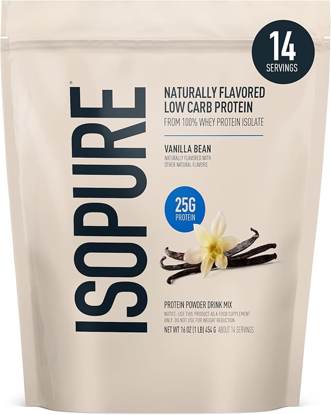 Isopure Low Carb 100% Pure Whey Isolate Protein Powder, Lactose Free, Gluten Free, With Vitamins,... | Amazon (US)