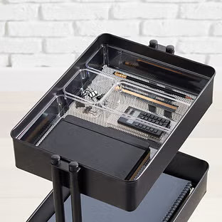 The Everything Organizer® 3-Tier Cart Large Organizer Tray Clear | The Container Store
