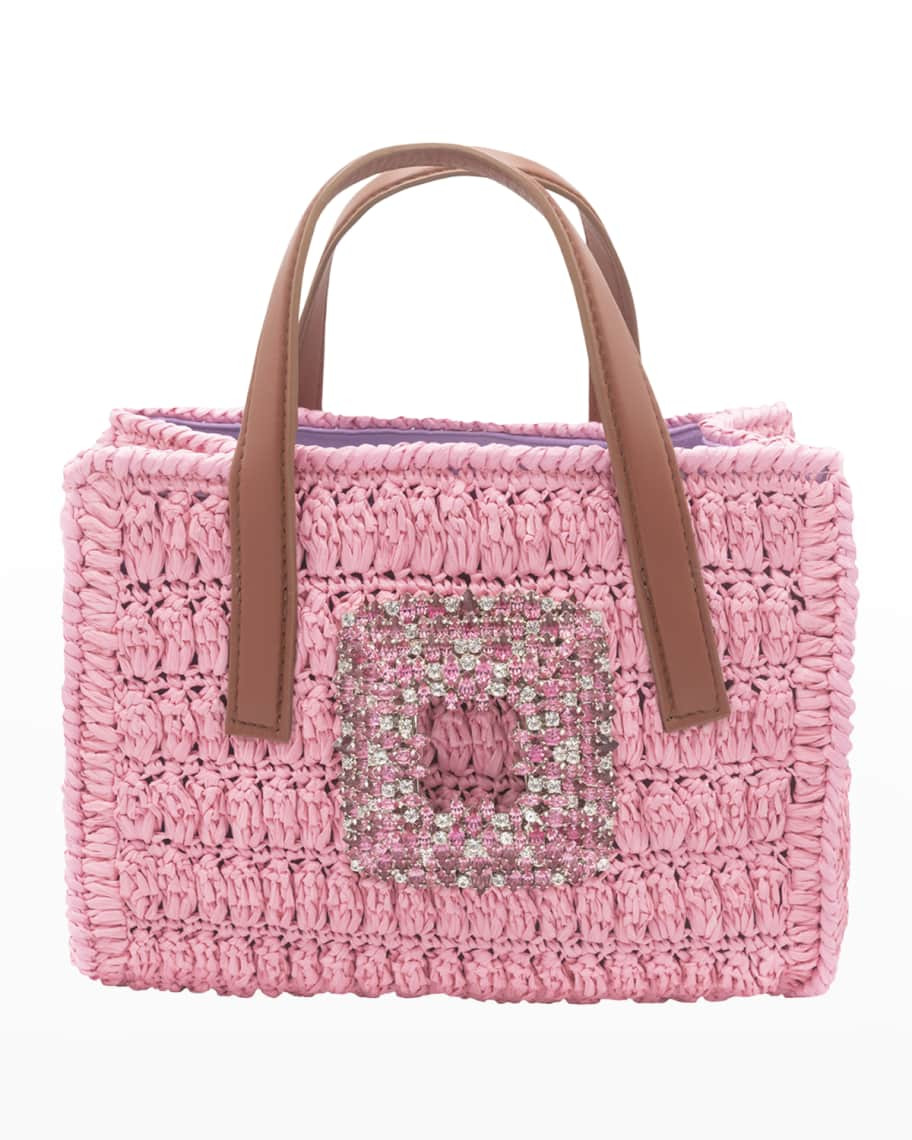 Gedebe Small Crystal Raffia Tote Bag | Neiman Marcus