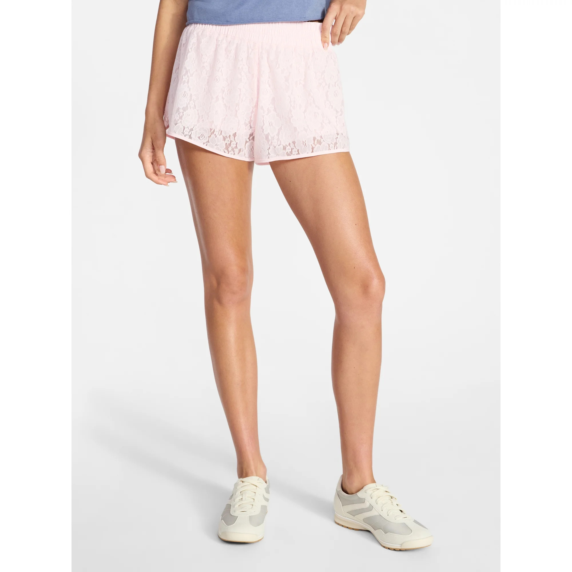 No Boundaries Lace Knit Shorts, 2.5'' Inseam, Women's XXS-XXL | Walmart (US)