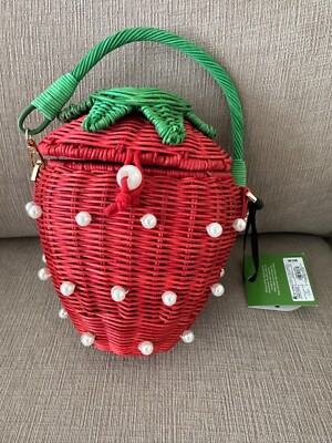 NWT Kate Spade Pearl Embellished Strawberry Basket Bucket Bag | eBay US