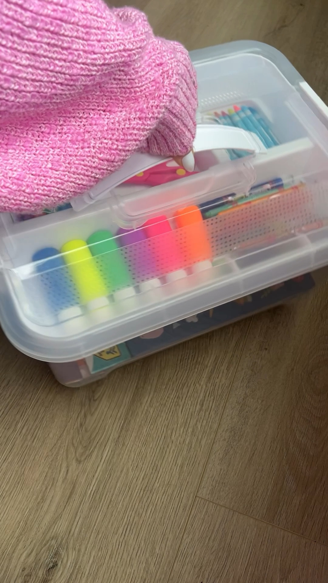 Kids art craft & playdoh organization from target !! Obsessed - need more of these bins 💕