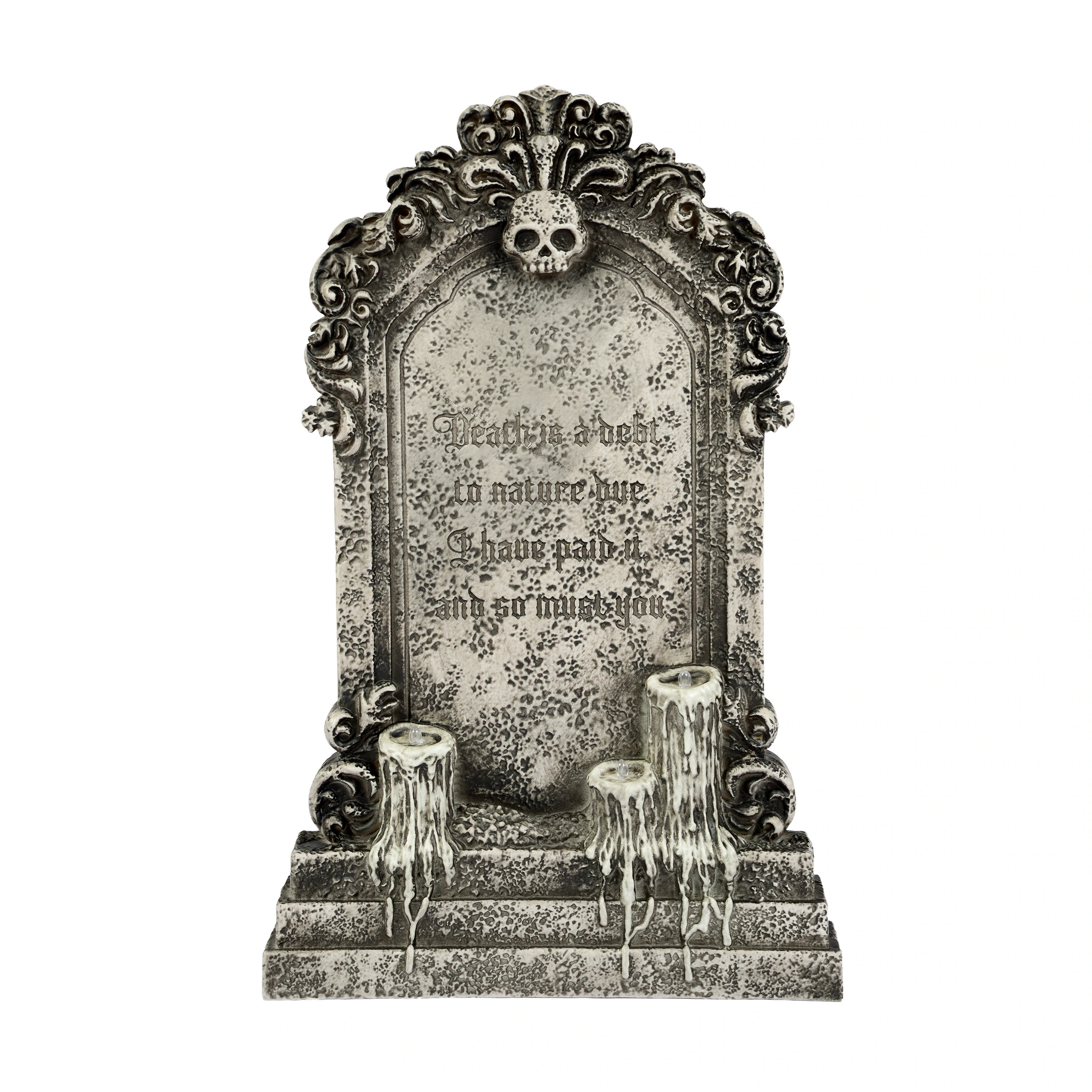 Haunted Living 24.02-in Freestanding Lighted Tombstone Door decoration Sculpture 2 -Pack one_size in Gray | KL-37113 | Lowe's