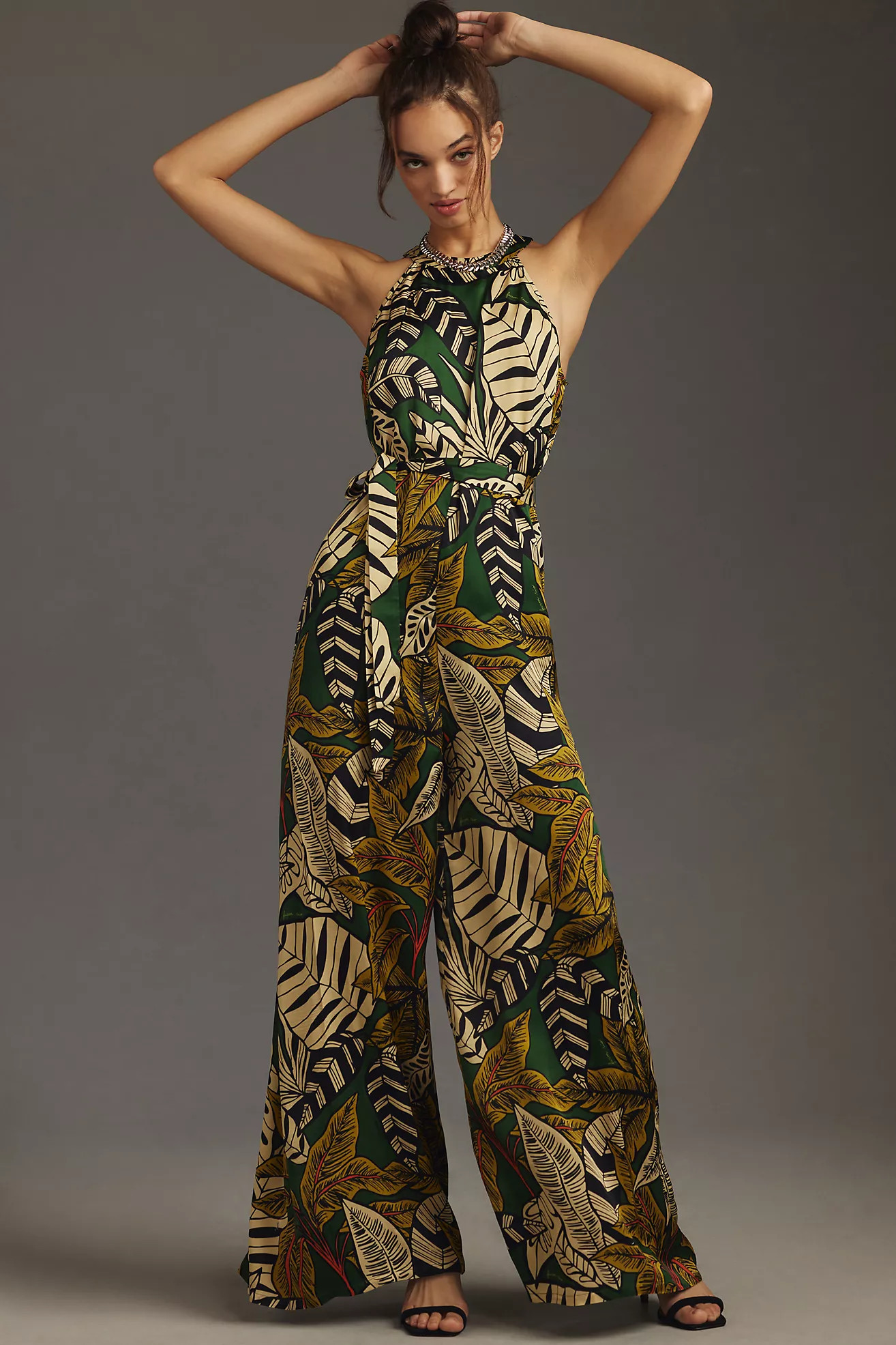 Farm Rio x Anthropologie Printed Halter Jumpsuit | Anthropologie (US)