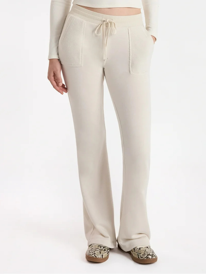 No Boundaries Fleece Flare Leg Pants, 32.5'' Inseam, Women's | Walmart (US)