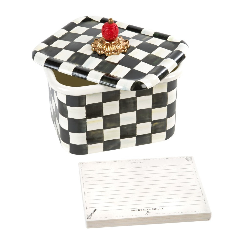 Courtly Check Enamel Recipe Box | Amara (UK)