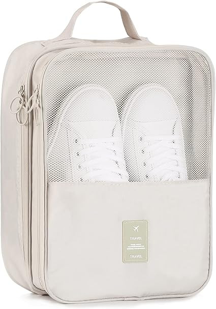 Travel Shoe Bag Holds 3 Pair of Shoes, Hezelf Shoe Storage Pouch for Travel and Daily Use, Travel... | Amazon (US)