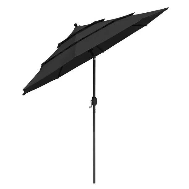 LAGarden 10 Ft 3 Tier Patio Umbrella with Crank Handle Push to Tilt  Yard Outdoor | Walmart (US)